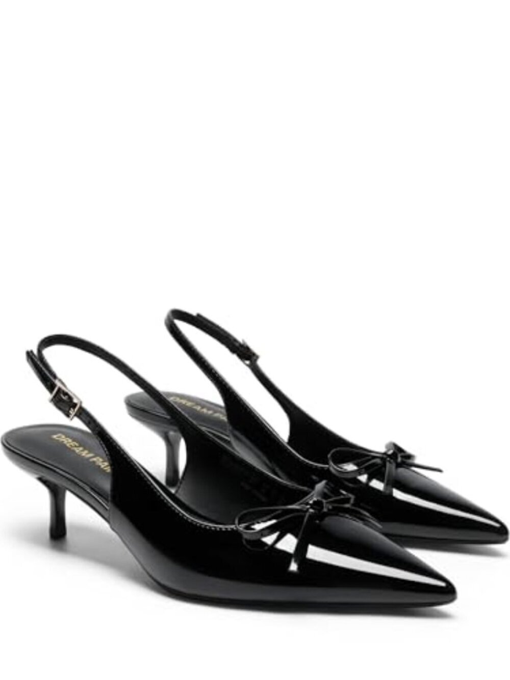 🆕 Women's Slingback Kitten Heels Pumps Pointed Toe Bow Dress Shoes for Party